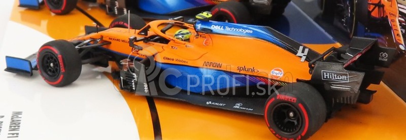 Minichamps Mclaren F1 Set 2x Mcl35l Mercedes M12 Eq Power+ Team Mclaren N 3 Sezóna 2021 Daniel Ricciardo + N 4 Sezóna 2021 Lando Norris 1:43 Oranžová svetlo modrá