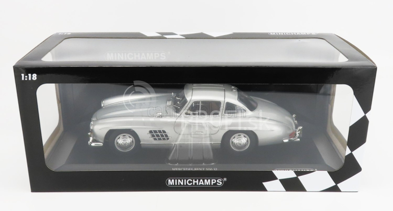 Minichamps Mercedes Benz 300sl Coupe Gullwing (w198) 1955 1:18 Strieborná