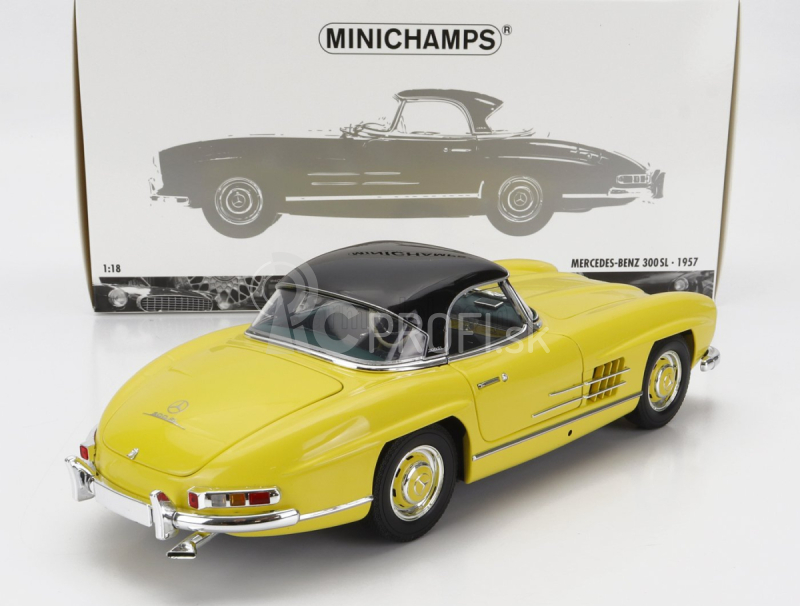 Minichamps Mercedes Benz 300sl Roadster (w198) Cabriolet Hard-top 1958 1:18 Žltá