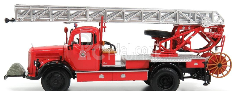 Minichamps Mercedes benz L3500 Dl17 Truck Scala Feuerwehr Bensheim 1950 1:43 Červená strieborná