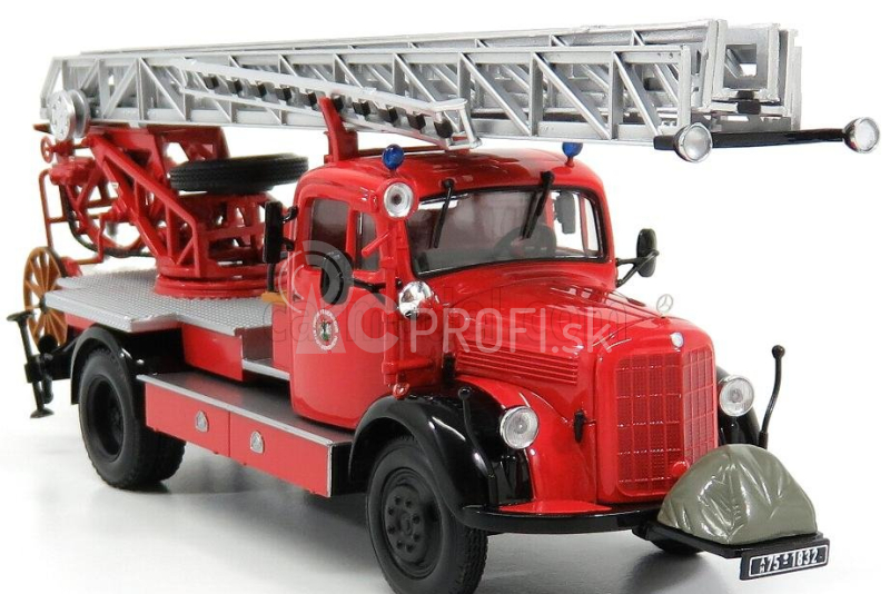 Minichamps Mercedes benz L3500 Dl17 Truck Scala Feuerwehr Bensheim 1950 1:43 Červená strieborná