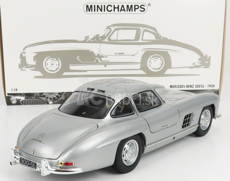 Minichamps Mercedes Benz Sl-class 300sl Coupe Gullwing (w198) 1954 1:18 Strieborná