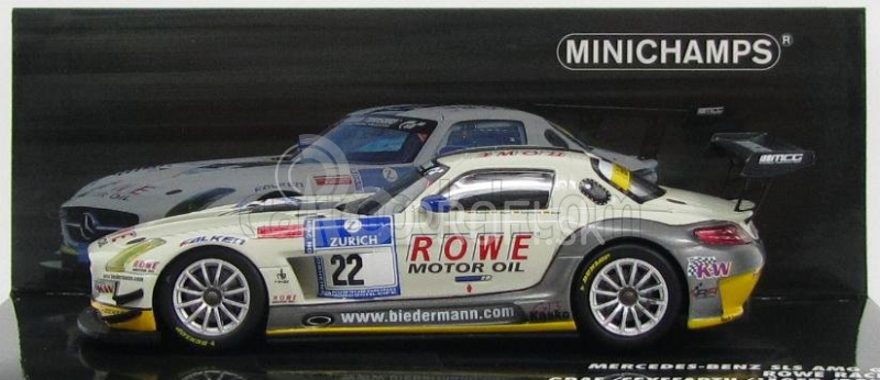 Minichamps Mercedes benz Sls Amg Gt3 N 22 24h Nurburgring 2012 Graf - Jager - Roloff - Seyffarth 1:43 Bielo-sivá