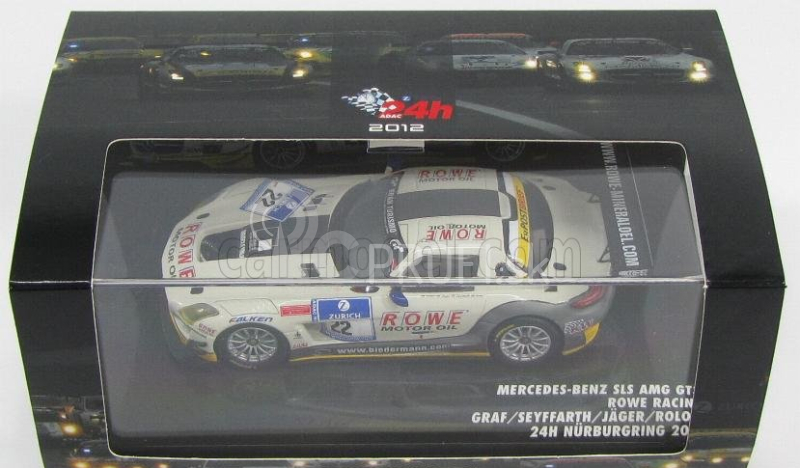 Minichamps Mercedes benz Sls Amg Gt3 N 22 24h Nurburgring 2012 Graf - Jager - Roloff - Seyffarth 1:43 Bielo-sivá