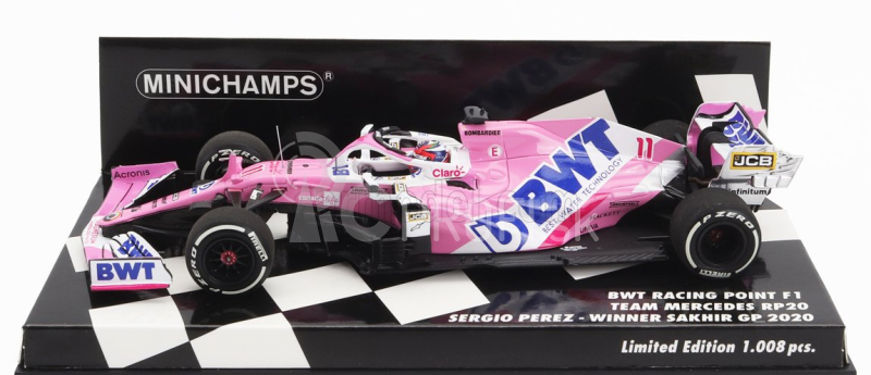 Minichamps Mercedes bwt F1 Rp20 Team Sportpesa Racing Point N 11 Winner Sakhir Gp 2020 S.perez 1:43 Pink Matt Blue