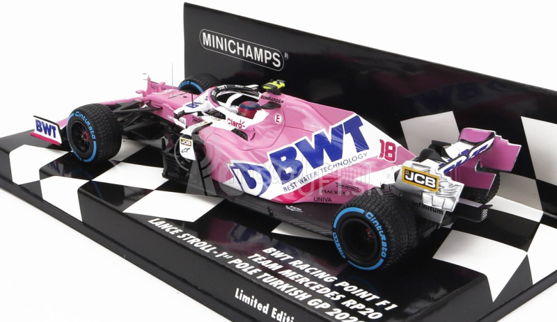 Minichamps Mercedes bwt F1 Rp20 Team Sportpesa Racing Point N 18 Pole Position Turkish Gp 2020 Lance Stroll 1:43 Matt Pink Blue