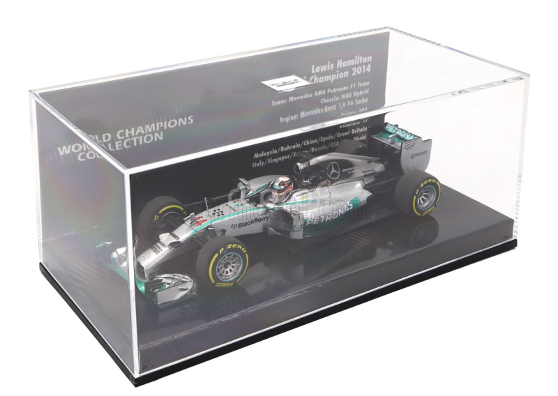 Minichamps Mercedes gp F1 Mgpw05 Hybrid Team Amg Petronas N 44 Majster sveta sezóna 2014 Lewis Hamilton 1:43 Strieborná zelená