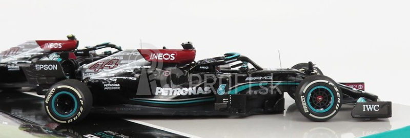 Minichamps Mercedes gp F1 Set 2x W12 Mercedes M12 Eq Power+ Team Amg Petronas Motorsport Formula One N 44 Sezóna 2021 Lewis Hamilton + N 77 Sezóna 2021 Valtteri Bottas 1:43 Black Green