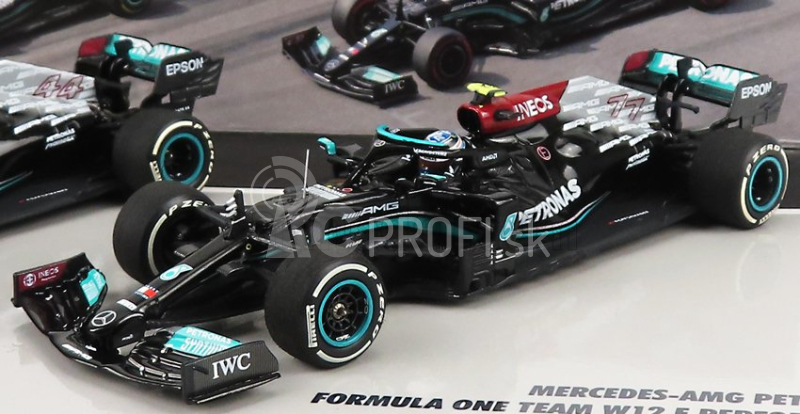 Minichamps Mercedes gp F1 Set 2x W12 Mercedes M12 Eq Power+ Team Amg Petronas Motorsport Formula One N 44 Sezóna 2021 Lewis Hamilton + N 77 Sezóna 2021 Valtteri Bottas 1:43 Black Green