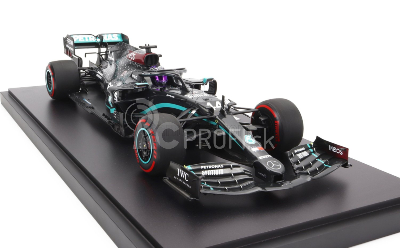 Minichamps Mercedes gp F1 W11 Eq Performance Team Amg Petronas Motorsport N 44 Víťaz majstrovstiev sveta Eifel Gp (91. víťazstvo) Lewis Hamilton 2020 - Con Vetrina - s vitrínou 1:12 čierna zelená