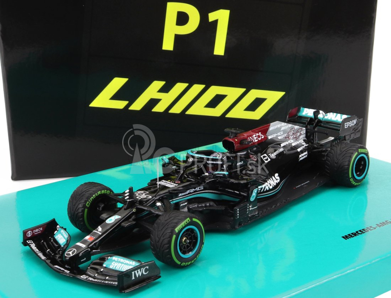 Minichamps Mercedes gp F1 W12 Mercedes M12 Eq Power+ Team Amg Petronas Motorsport Formula One N 44 Winner Sotchi Russian Gp 2021 Lewis Hamilton - 100. víťazstvo F1 1:43 Black Green