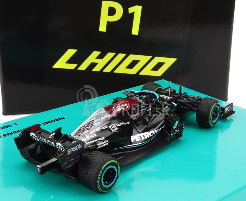 Minichamps Mercedes gp F1 W12 Mercedes M12 Eq Power+ Team Amg Petronas Motorsport Formula One N 44 Winner Sotchi Russian Gp 2021 Lewis Hamilton - 100. víťazstvo F1 1:43 Black Green