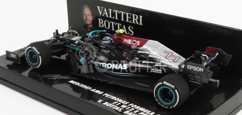 Minichamps Mercedes gp F1 W12 Mercedes M12 Eq Power+ Team Amg Petronas Motorsport Formula One N 77 3rd Bahrain Gp 2021 Valtteri Bottas 1:43 Black Green