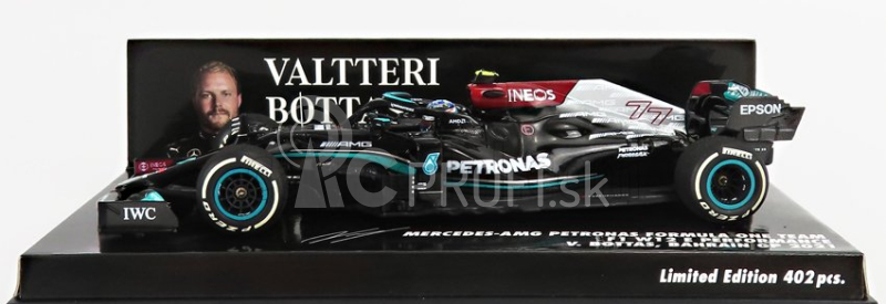 Minichamps Mercedes gp F1 W12 Mercedes M12 Eq Power+ Team Amg Petronas Motorsport Formula One N 77 3rd Bahrain Gp 2021 Valtteri Bottas 1:43 Black Green