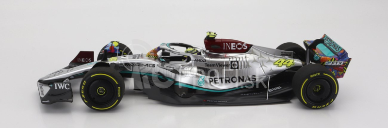 Minichamps Mercedes gp F1 W13e Team Mercedes-amg Petronas F1 N 44 6th Miami Gp 2022 Lewis Hamilton 1:18 Silver Green