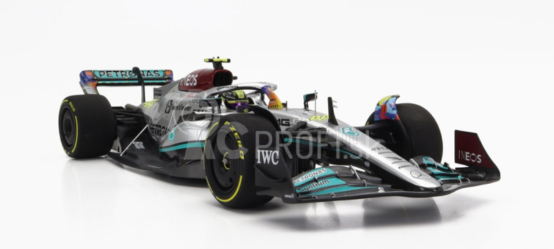 Minichamps Mercedes gp F1 W13e Team Mercedes-amg Petronas F1 N 44 6th Miami Gp 2022 Lewis Hamilton 1:18 Silver Green