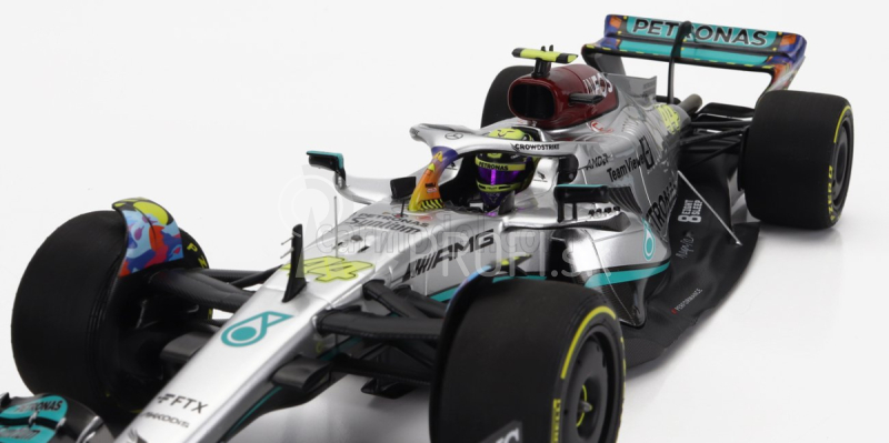 Minichamps Mercedes gp F1 W13e Team Mercedes-amg Petronas F1 N 44 6th Miami Gp 2022 Lewis Hamilton 1:18 Silver Green