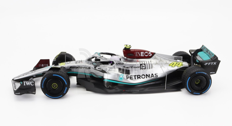 Minichamps Mercedes gp F1 W13e Team Mercedes-amg Petronas F1 N 44 8th Monaco Gp 2022 Lewis Hamilton 1:18 Silver Green