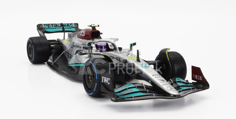 Minichamps Mercedes gp F1 W13e Team Mercedes-amg Petronas F1 N 44 8th Monaco Gp 2022 Lewis Hamilton 1:18 Silver Green