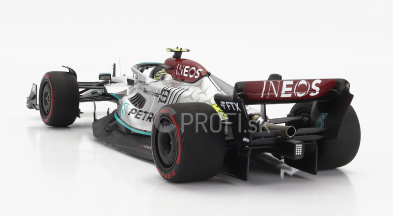 Minichamps Mercedes gp F1 W13e Team Mercedes-amg Petronas F1 N 44 Španielsko Gp 2022 Lewis Hamilton 1:18 Strieborná zelená