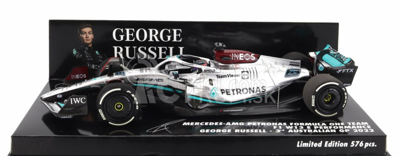 Minichamps Mercedes gp F1 W13e Team Mercedes-amg Petronas F1 N 63 3. Australian Gp 2022 George Russel 1:43 Strieborná zelená