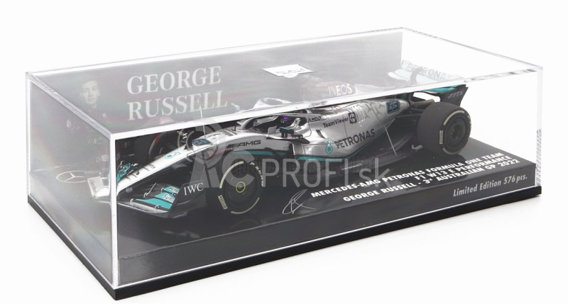 Minichamps Mercedes gp F1 W13e Team Mercedes-amg Petronas F1 N 63 3. Australian Gp 2022 George Russel 1:43 Strieborná zelená