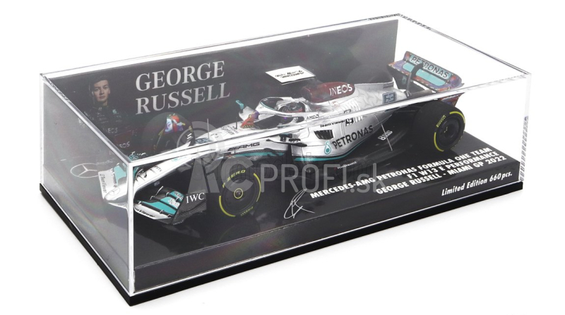 Minichamps Mercedes gp F1 W13e Team Mercedes-amg Petronas F1 N 63 3. Miami Gp 2022 George Russel 1:43 Silver Green