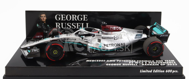 Minichamps Mercedes gp F1 W13e Team Mercedes-amg Petronas F1 N 63 4. Bahrain Gp 2022 George Russel 1:43 Strieborná zelená