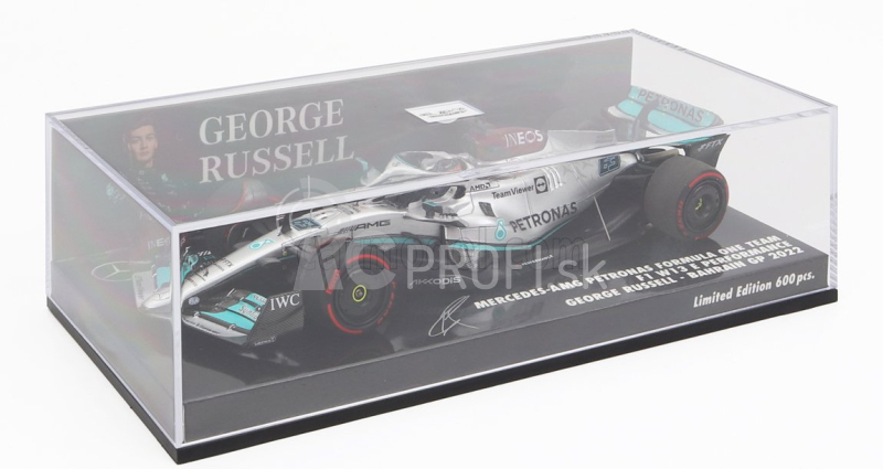 Minichamps Mercedes gp F1 W13e Team Mercedes-amg Petronas F1 N 63 4. Bahrain Gp 2022 George Russel 1:43 Strieborná zelená