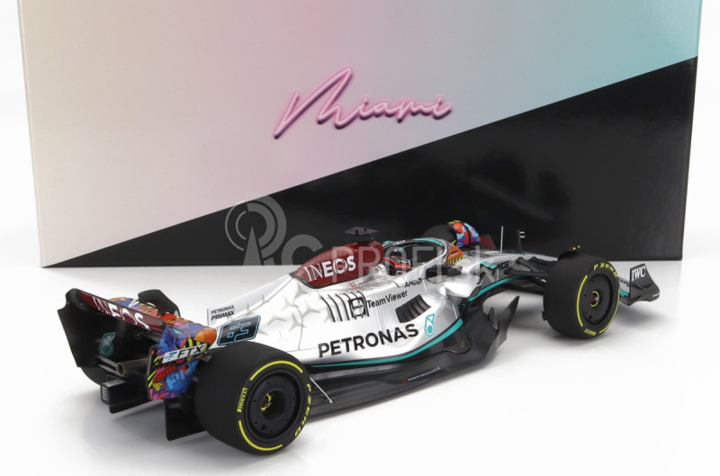 Minichamps Mercedes gp F1 W13e Team Mercedes-amg Petronas F1 N 63 5. Miami Gp 2022 George Russel 1:18 Strieborná zelená