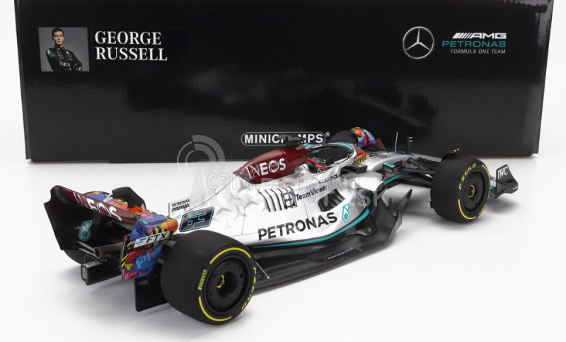 Minichamps Mercedes gp F1 W13e Team Mercedes-amg Petronas F1 N 63 Miami Gp 2022 George Russel 1:18 Silver Green