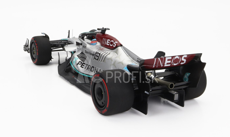 Minichamps Mercedes gp F1 W13e Team Mercedes-amg Petronas F1 N 63 (prvé víťazstvo v F1) Víťaz Brazilian Gp 2022 George Russel 1:18 Strieborno-zelená