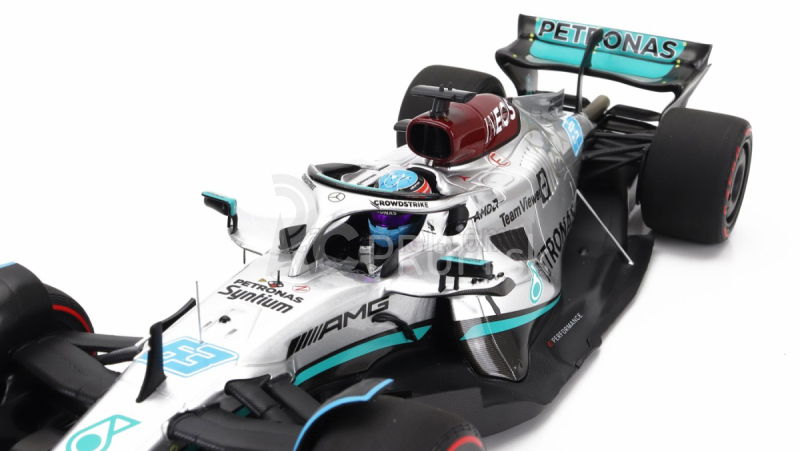 Minichamps Mercedes gp F1 W13e Team Mercedes-amg Petronas F1 N 63 (prvé víťazstvo v F1) Víťaz Brazilian Gp 2022 George Russel 1:18 Strieborno-zelená