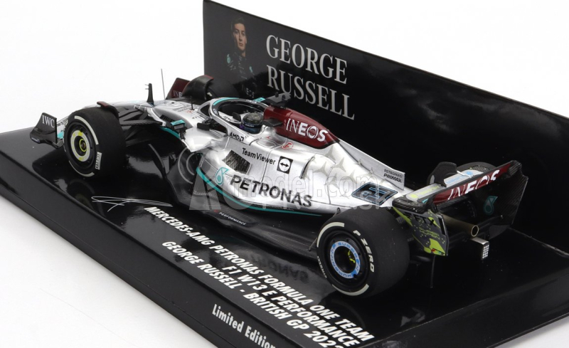 Minichamps Mercedes gp F1 W13e Team Mercedes-amg Petronas F1 N 63 Silverstone British Gp 2022 George Russel 1:43 Silver Green