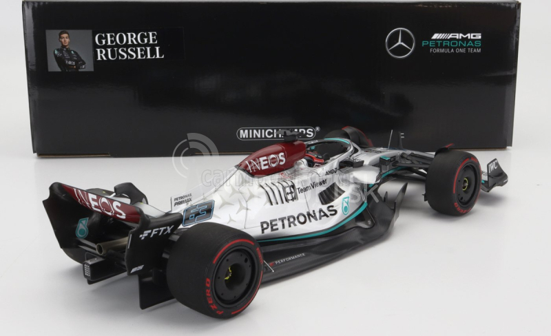 Minichamps Mercedes gp F1 W13e Team Mercedes-amg Petronas F1 N 63 Spain Gp 2022 George Russel 1:18 Strieborná zelená