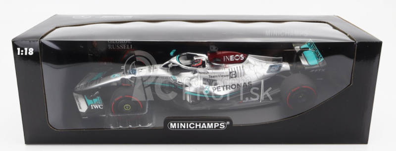 Minichamps Mercedes gp F1 W13e Team Mercedes-amg Petronas F1 N 63 Spain Gp 2022 George Russel 1:18 Strieborná zelená