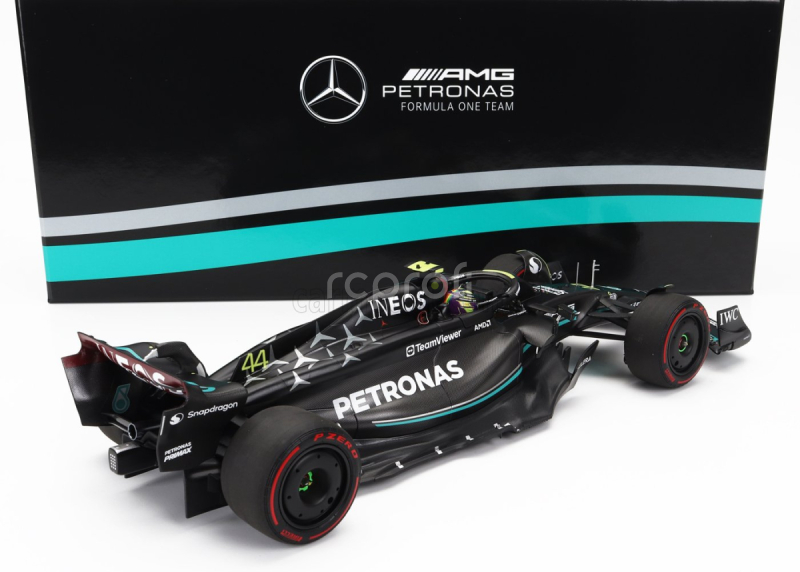 Minichamps Mercedes gp F1 W14 Team Mercedes-amg Petronas Formula One N 44 2nd Australian Melbourne Gp With Pit Board 2023 Lewis Hamilton 1:18 Matt Black