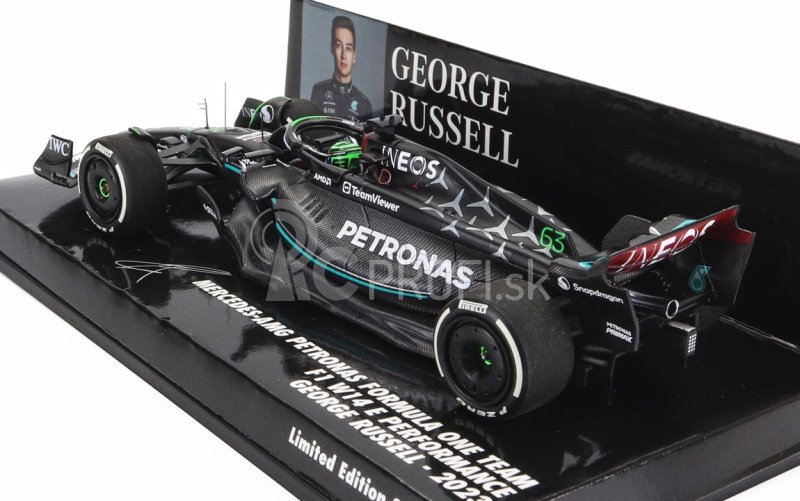 Minichamps Mercedes gp F1 W14 Team Mercedes-amg Petronas Formula One N 63 7th Bahrain Gp 2023 George Russel 1:43 Matt Black