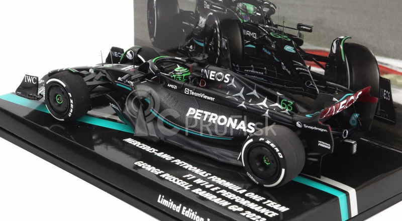 Minichamps Mercedes gp F1 W14 Team Mercedes-amg Petronas Formula One N 63 7th Bahrain Gp 2023 George Russel 1:43 Matt Black