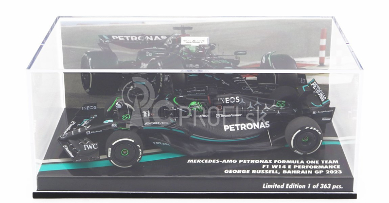 Minichamps Mercedes gp F1 W14 Team Mercedes-amg Petronas Formula One N 63 7th Bahrain Gp 2023 George Russel 1:43 Matt Black