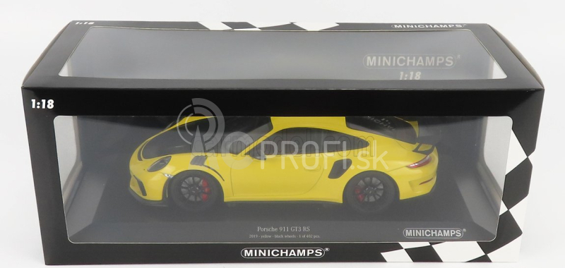 Minichamps Porsche 911-2 Gt3 Rs Coupe 2019 - čierne disky 1:18 žltá