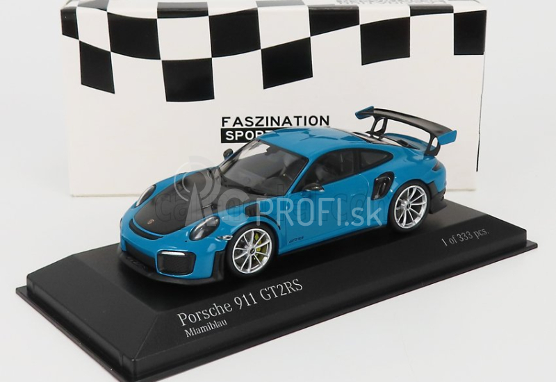 Minichamps Porsche 911 991-2 Gt2 Rs Coupe 2018 - Strieborné disky 1:43 Miami Blue