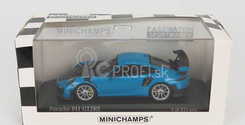 Minichamps Porsche 911 991-2 Gt2 Rs Coupe 2018 - Strieborné disky 1:43 Miami Blue