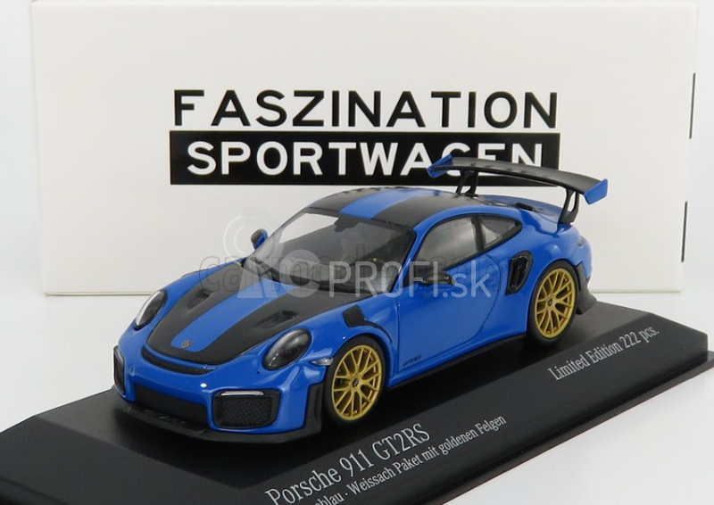 Minichamps Porsche 911 991-2 Gt2 Rs Weissach Package Coupe 2018 1:43 Voodoo Blue Black