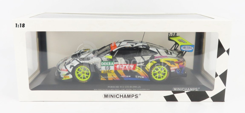 Minichamps Porsche 911 991-2 Gt3-r Iron Force By Ring Police Team N 69 Adac Gt Masters 2019 L.luhr - M.holzer 1:18 biela čierna žltá