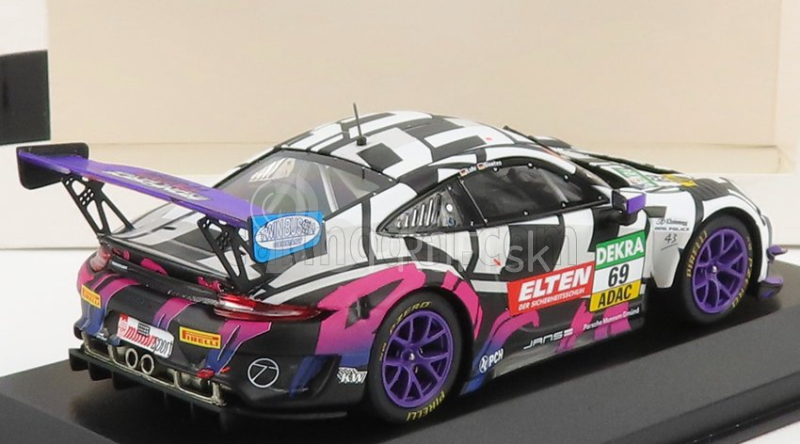 Minichamps Porsche 911 991-2 Gt3-r Iron Force By Ring Police Team N 69 Adac Gt Masters Race Bridge 2019 J.e.slooten - L.luhr 1:43 Biela čierna červená