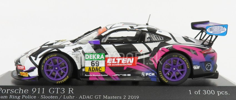 Minichamps Porsche 911 991-2 Gt3-r Iron Force By Ring Police Team N 69 Adac Gt Masters Race Bridge 2019 J.e.slooten - L.luhr 1:43 Biela čierna červená