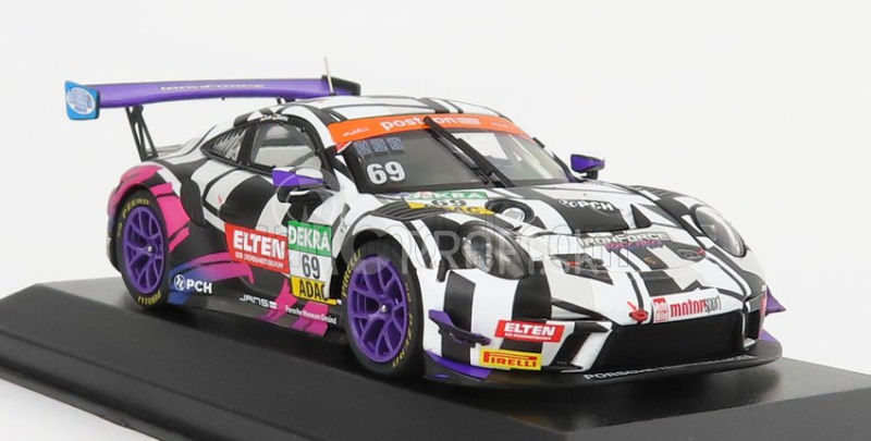 Minichamps Porsche 911 991-2 Gt3-r Iron Force By Ring Police Team N 69 Adac Gt Masters Race Bridge 2019 J.e.slooten - L.luhr 1:43 Biela čierna červená