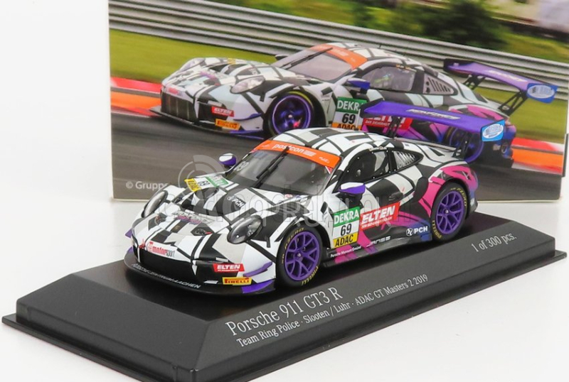 Minichamps Porsche 911 991-2 Gt3-r Iron Force By Ring Police Team N 69 Adac Gt Masters Race Bridge 2019 J.e.slooten - L.luhr 1:43 Biela čierna červená