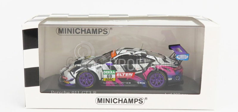 Minichamps Porsche 911 991-2 Gt3-r Iron Force By Ring Police Team N 69 Adac Gt Masters Race Bridge 2019 J.e.slooten - L.luhr 1:43 Biela čierna červená